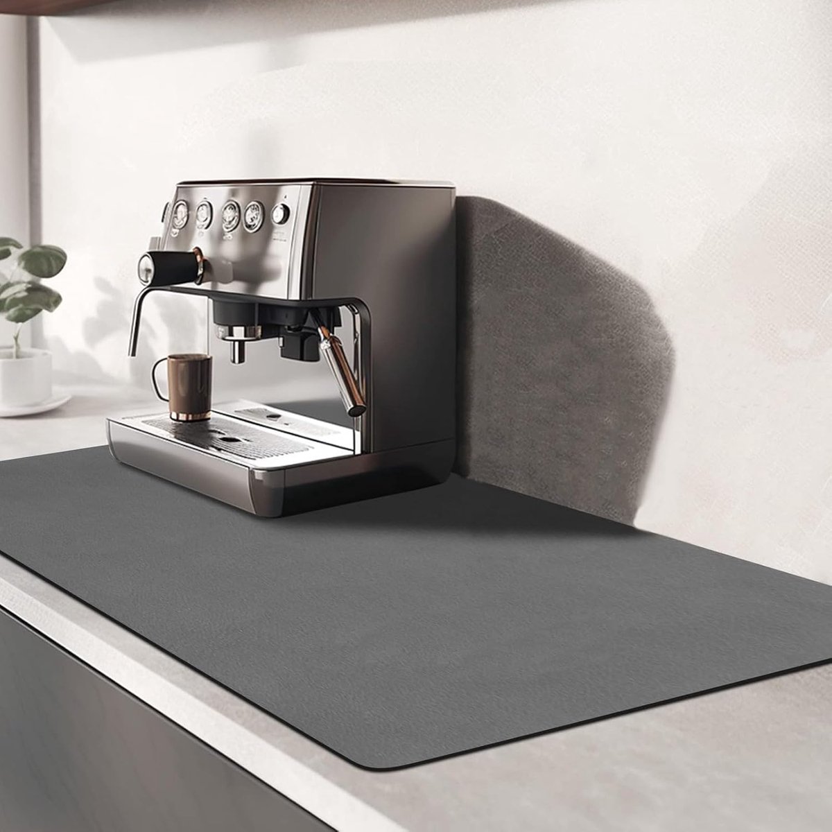 Afdruipmat voor servies, koffiezetapparaat, mat, onderlegger, 60 x 30 cm, super absorberende droogmat, geen spoelen, voor koffiezetapparaat, keuken, gootsteen, bar, servies, antislip en