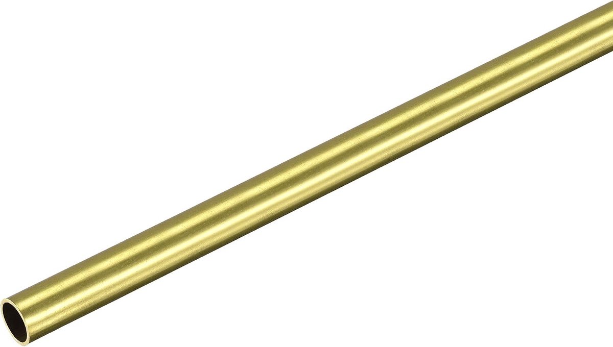 sourcing map Messing buis 200 mm lengte, 7 mm buitendiameter, naadloze rechte buis, 0,5 mm wanddikte, messing ronde buis voor industrie, bouw, tuin, huishouden, knutselwerk, decoratie
