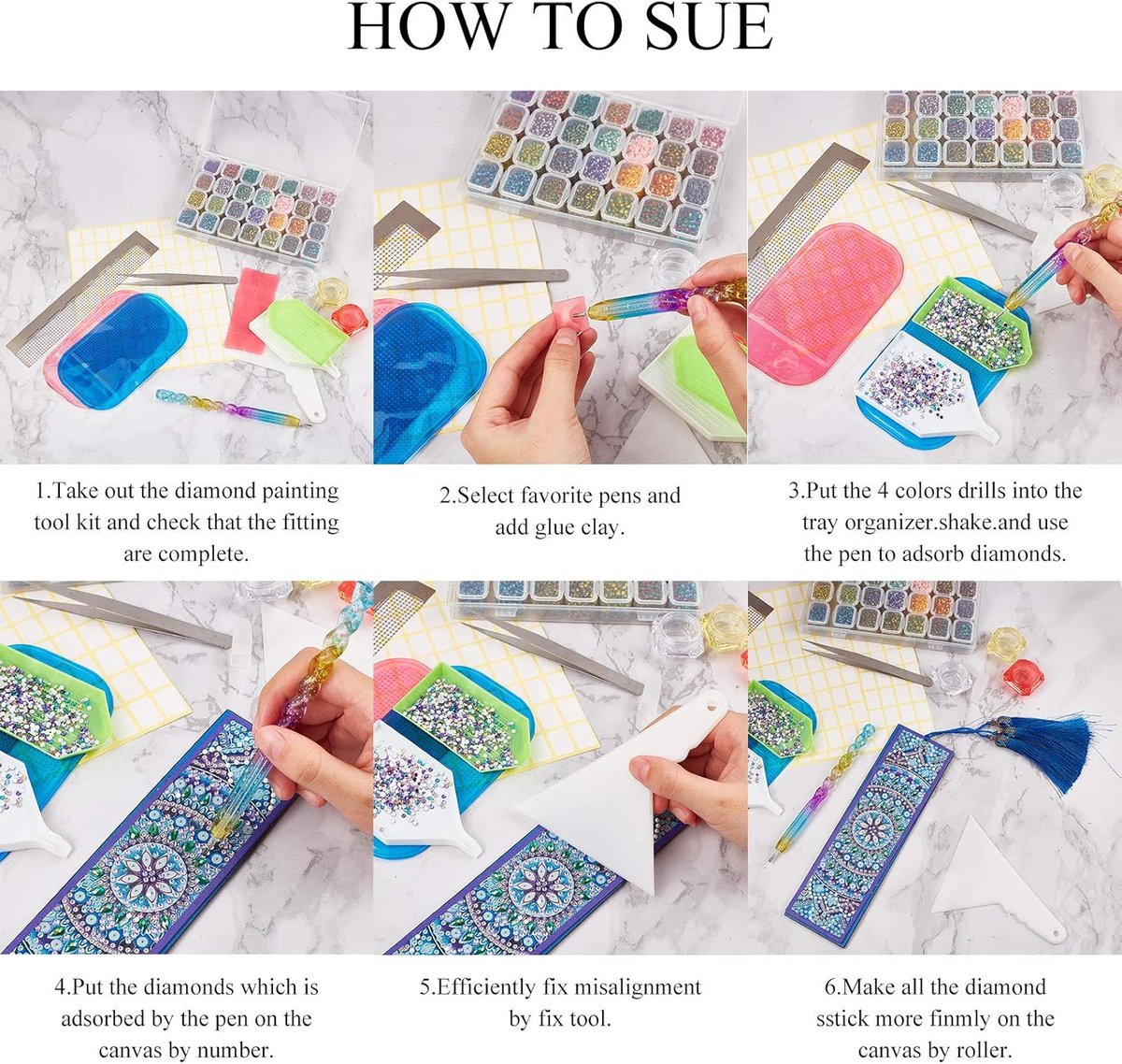 1 Set Diamond Picture Kit, Diamond Painting Tool Accessoires met Pincet, Label Paster, Lade Plaat voor Diamond Painting Werk