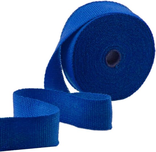 5cm x 5m Glasvezel Blauw Motorfiets Thermische Band Uitlaat Tape Band Hittebeschermingsband Uitlaatpijp Isolatie Uitlaattape Uitlaatband Auto met 6 Kabelbinders — afbeelding 4