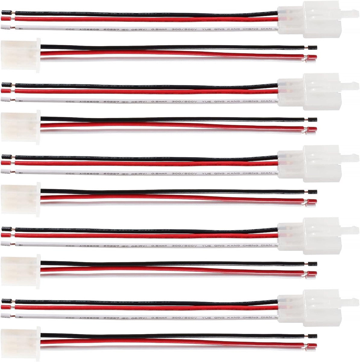 5 Paar 2.8mm 3 Pins Automotive Electrical Wire Connectors, Mannelijke en Vrouwelijke Behuizingsconnector met 140mm 20 AWG Kabel, voor Motorfiets, Fiets, Auto, Boten, Nylon