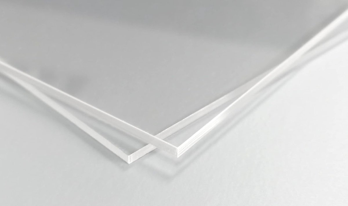 Plaat van transparant plexiglas, 3 mm, kleurloos, hard plastic plaat (2 stuks, 14,8 x 21 cm)