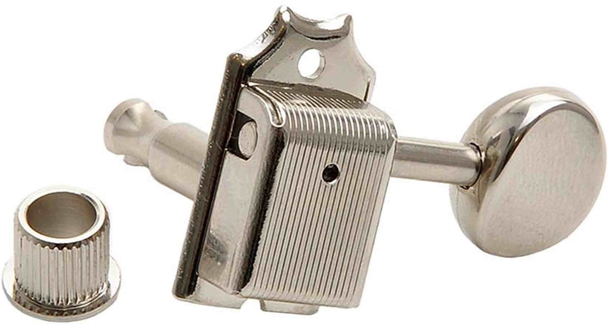 Kluson M6NLN Stemmechanieken voor gitaar No Line, 6x links met ovale knoppen, nikkel