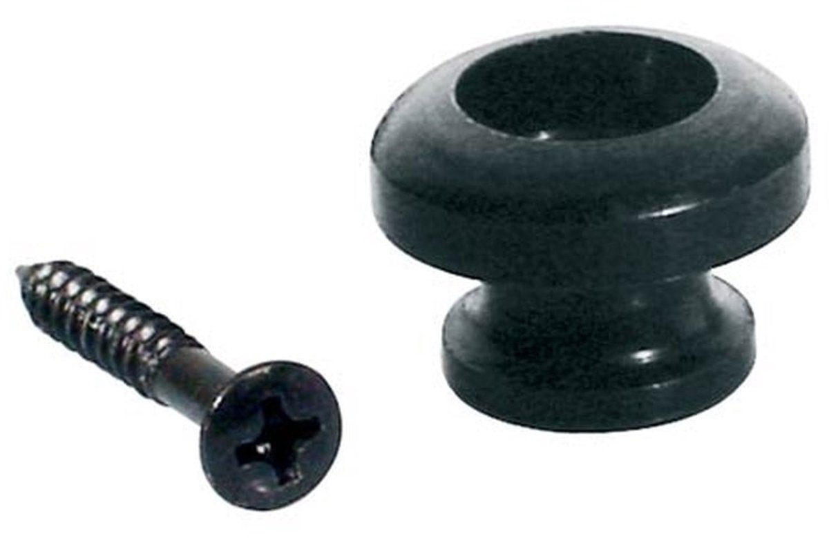 Boston EP-R-B Strap Buttons - Sferisch, Metaal, Zwart, 2-Pack