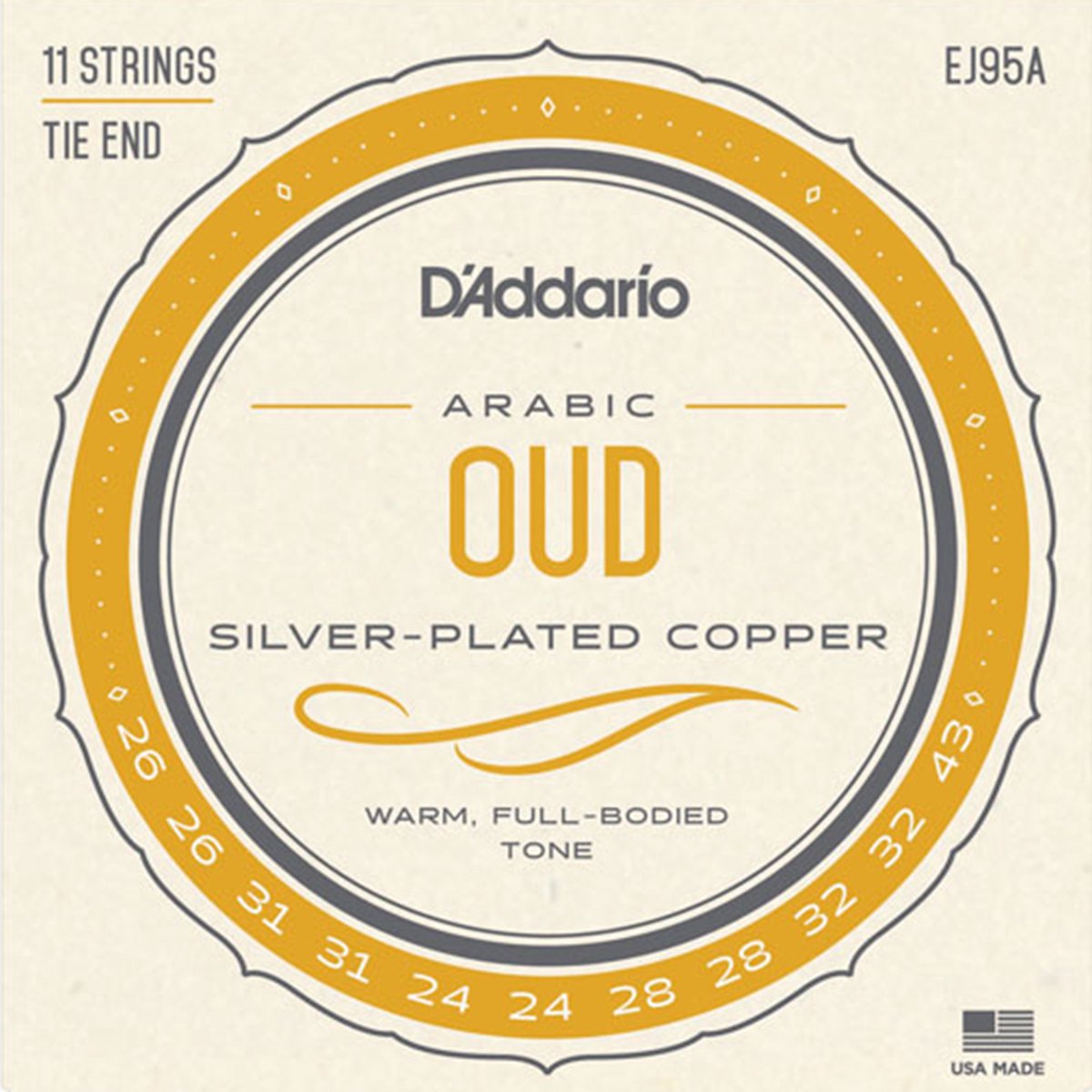 D'Addario EJ95A Arabic Oud Snaren 11-Snarig (26-43)