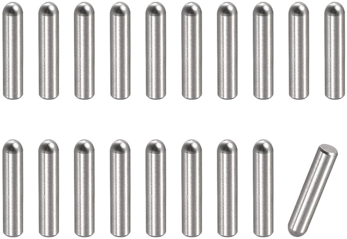 sourcing map 2 x 10 mm noppen, 20 stuks 304 roestvrij staal ronde platte kop afgeschuinde terminal plug houten pin stapelbed plank pluggen houder planken bevestiging elementen