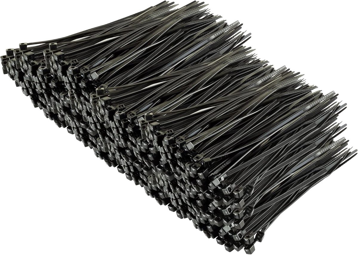 Kabelbinders Zwart - 1000 stuks - 150 mm x 3,6 mm - Klein formaat - UV-bestendige set