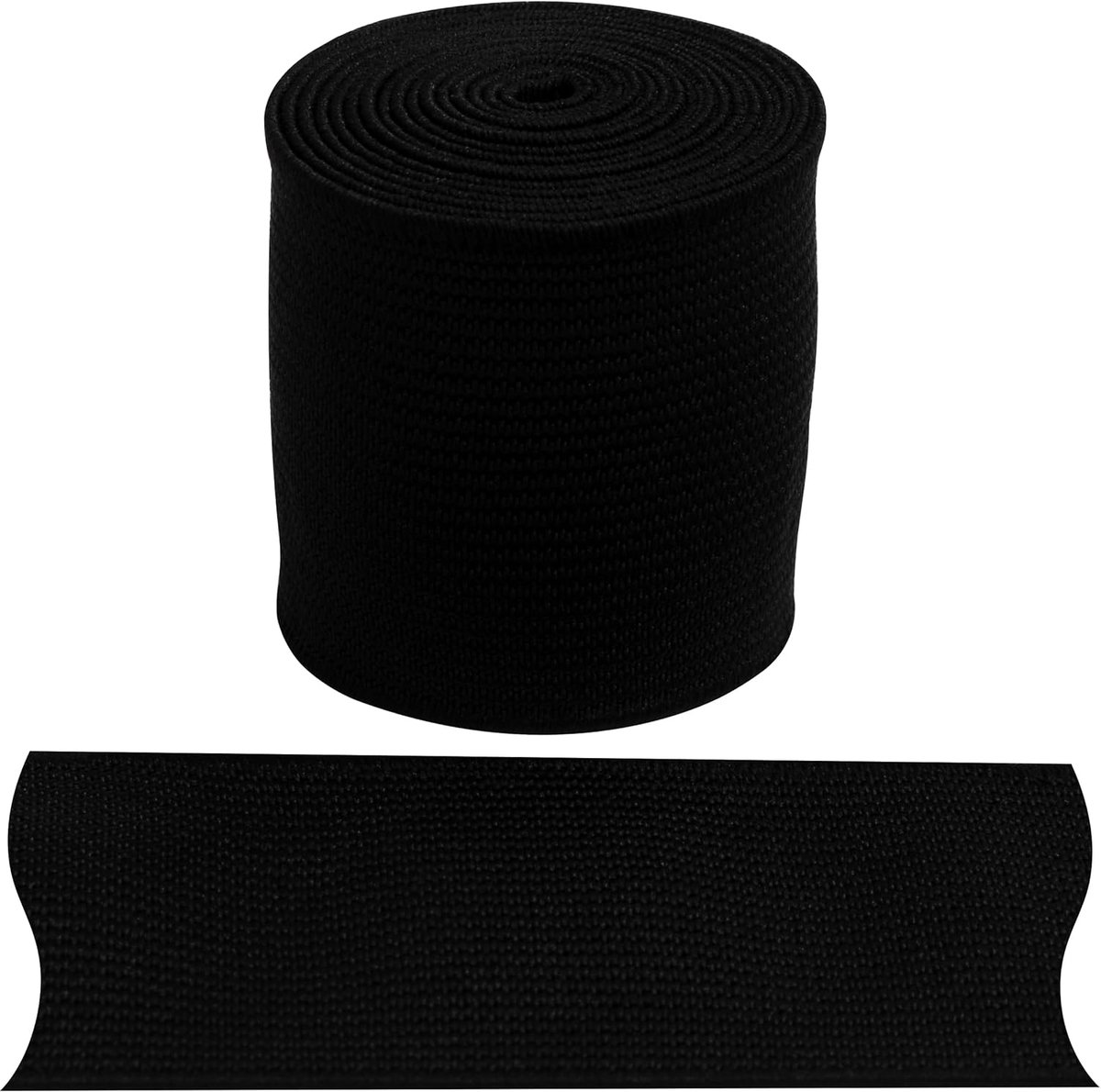- C67405 - Elastisch band vlak geweven 1 m - breedte 40 mm - kleur zwart - gemaakt van polyester en latex - confectie, kleinwaren, naaien, kleding, stoffen, riemen, broeken, rokken
