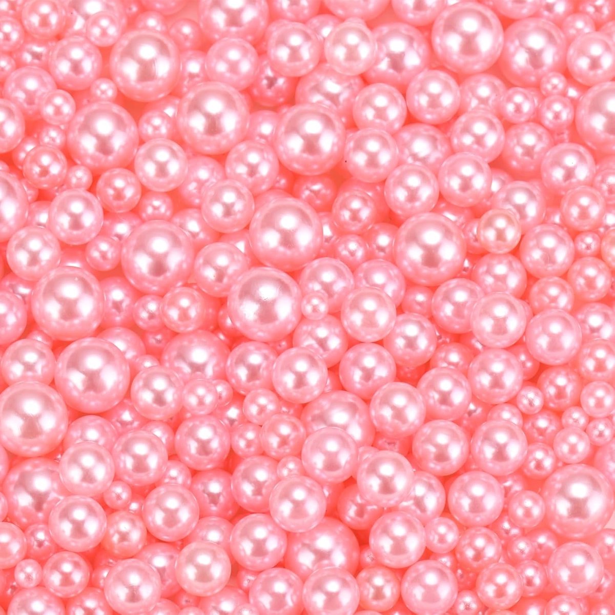 Kralen voor creaties, ronde ABS-kralen, 3-8 mm, zonder gat voor vulstoffen, vazen, sieraden, vazen, cosmeticadozen, woondecoratie, roze