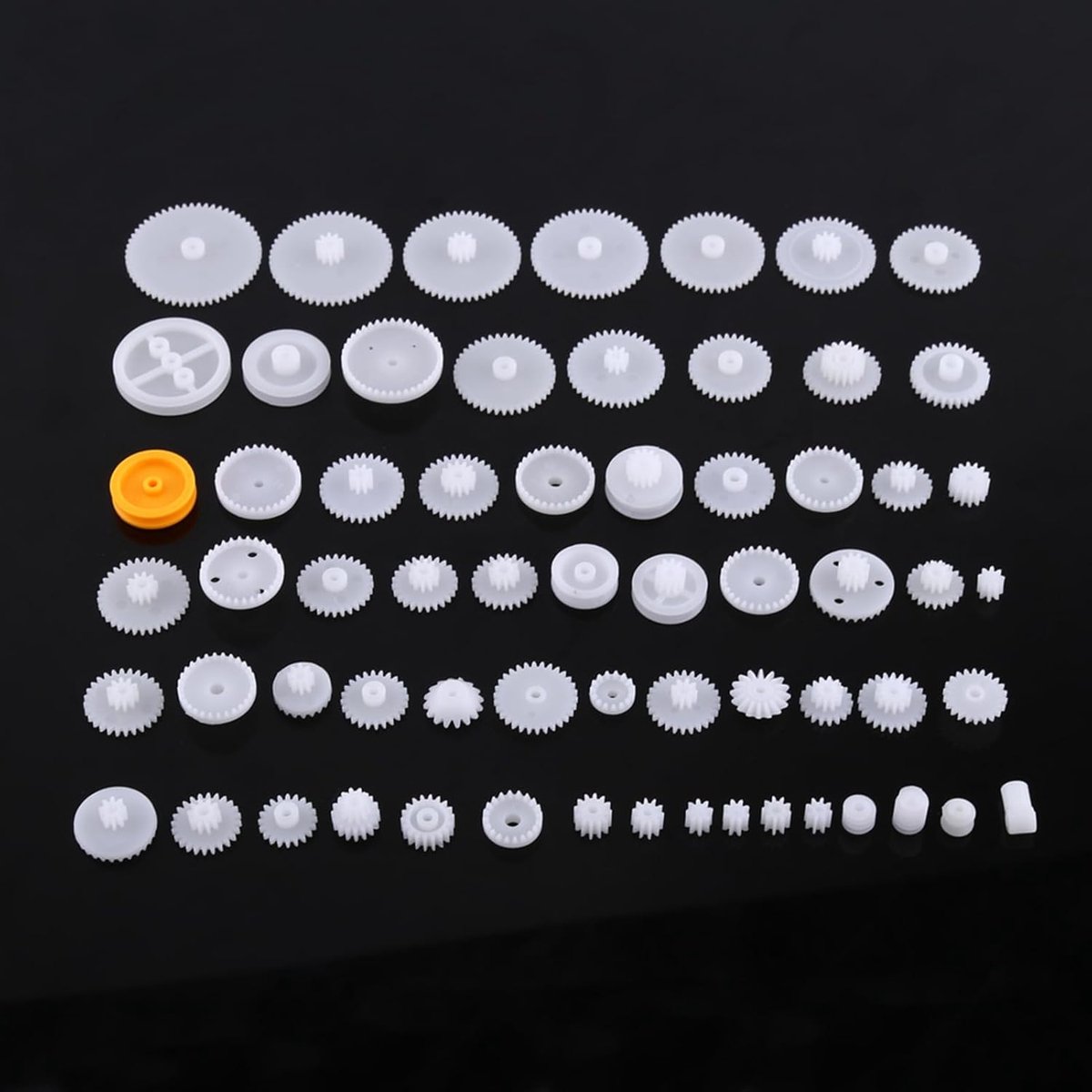 Tandwielsets, plastic tandwielset Poeliegordelwormkits Crown Gear Set Robotmotor Toy DIY-onderdelen Wormversnellingen((64 soorten))