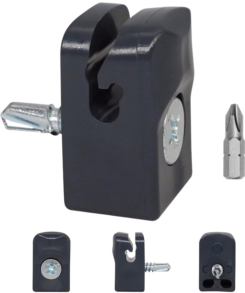 (50 stuks) grijze hekklemmen, plastic clips voor gaashekwerken, draadhouders met schroefbevestiging, clips voor draadomheiningen, kleur RAL 7016