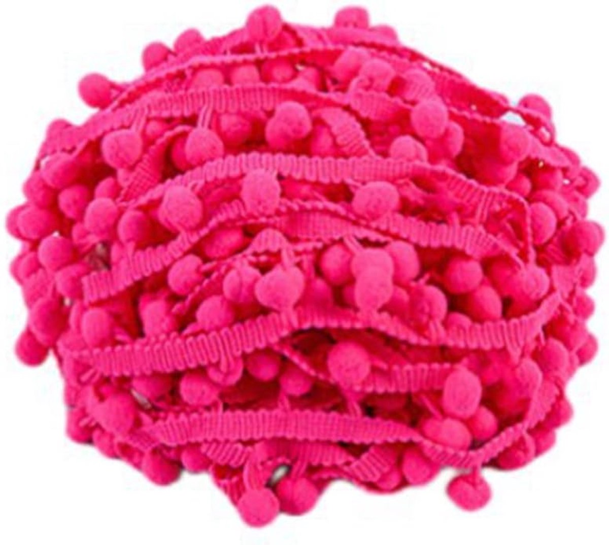 pomponboord, pomponboord, pomponband, franjeboord, pomponband, pomponband, pompon, franjes, kwastjes, sierboord voor kleding, gordijn, decoratie, rozerood
