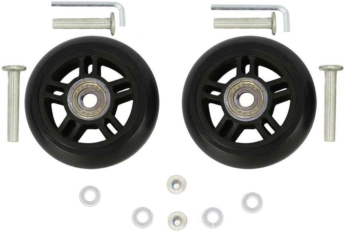 Reservewielen voor koffers, 40/43/45/50/54/60/64/68/70/75/78/80/87/90 mm, 8 mm centrum lager ID, rubberen wielen, 1 paar stille bagage koffer vervanging wielen, 72*24*8mm
