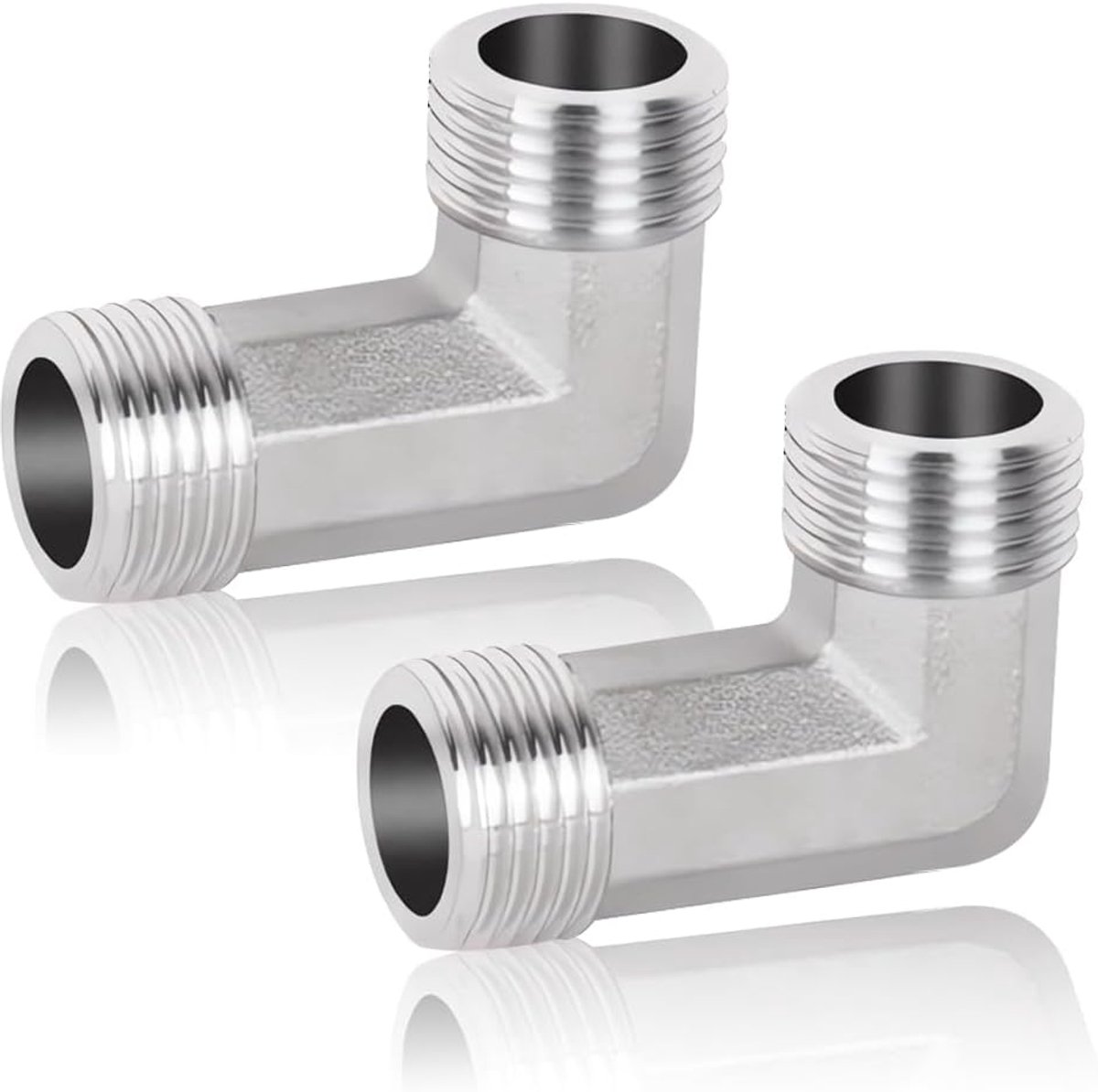 2 stuks, 90 graden, 304 roestvrij stalen hoek, 3/4 inch AG/AG roestvrijstalen boog 90°, DN20 buishoek boog, 3/4 inch buitendraad x 3/4 inch buitendraad, buishoek voor irrigatiesystemen