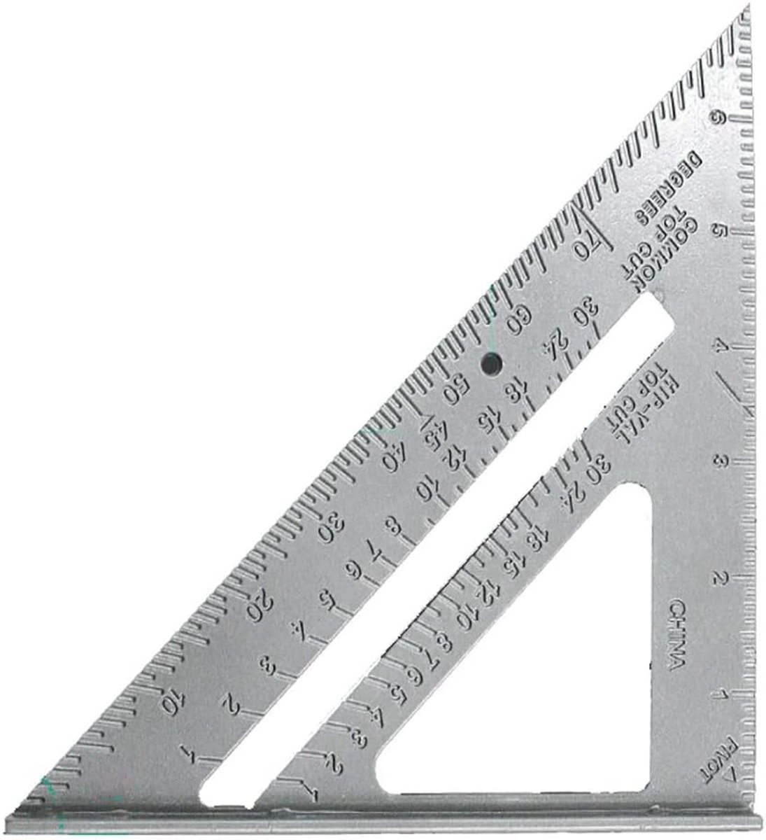 2 STKS Aluminium Driehoek Liniaal 7 Inch Vierkante Protractor Hoge Precisie Meetgereedschap voor Engineer Timmerman (Grijs)