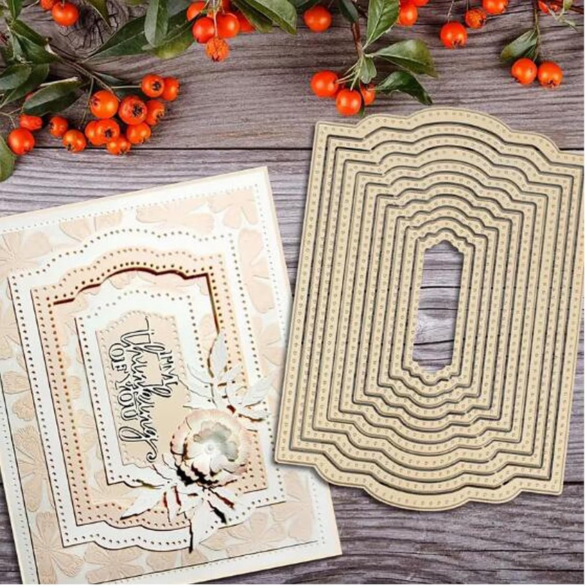 10 stks Kerst Nesting Frame Metalen Die Cuts, Lente Vierkante Bloem Frame Snijden Dies Cut Stencils Voor DIY Uitnodigingskaart Scrapbooking Album Decoratieve Embossing Papier Dies Card Maken