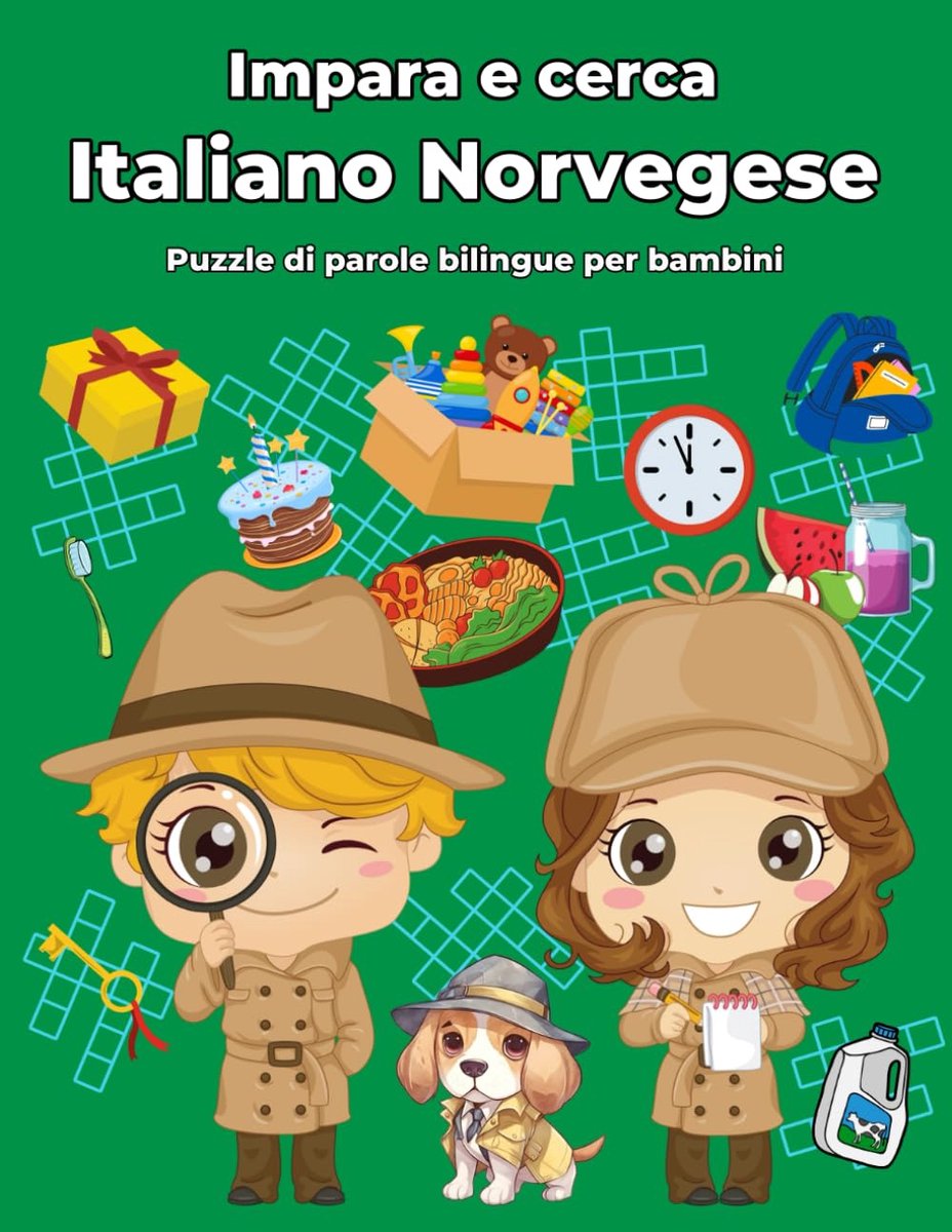 Norvegese Puzzle di parole bilingue per bambini: Impara e cerca