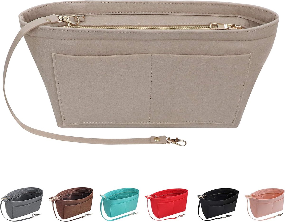 handtas organizer portemonnee insert tas organisatoren insert meerdere zakken draagtas handtas voor vrouwen, beige-L