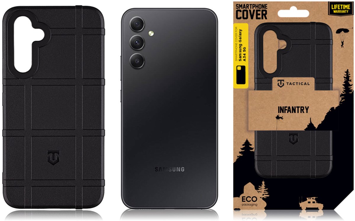 Tactical Infantry hoesje - Geschikt voor SM-A346B / Galaxy A34 - Black
