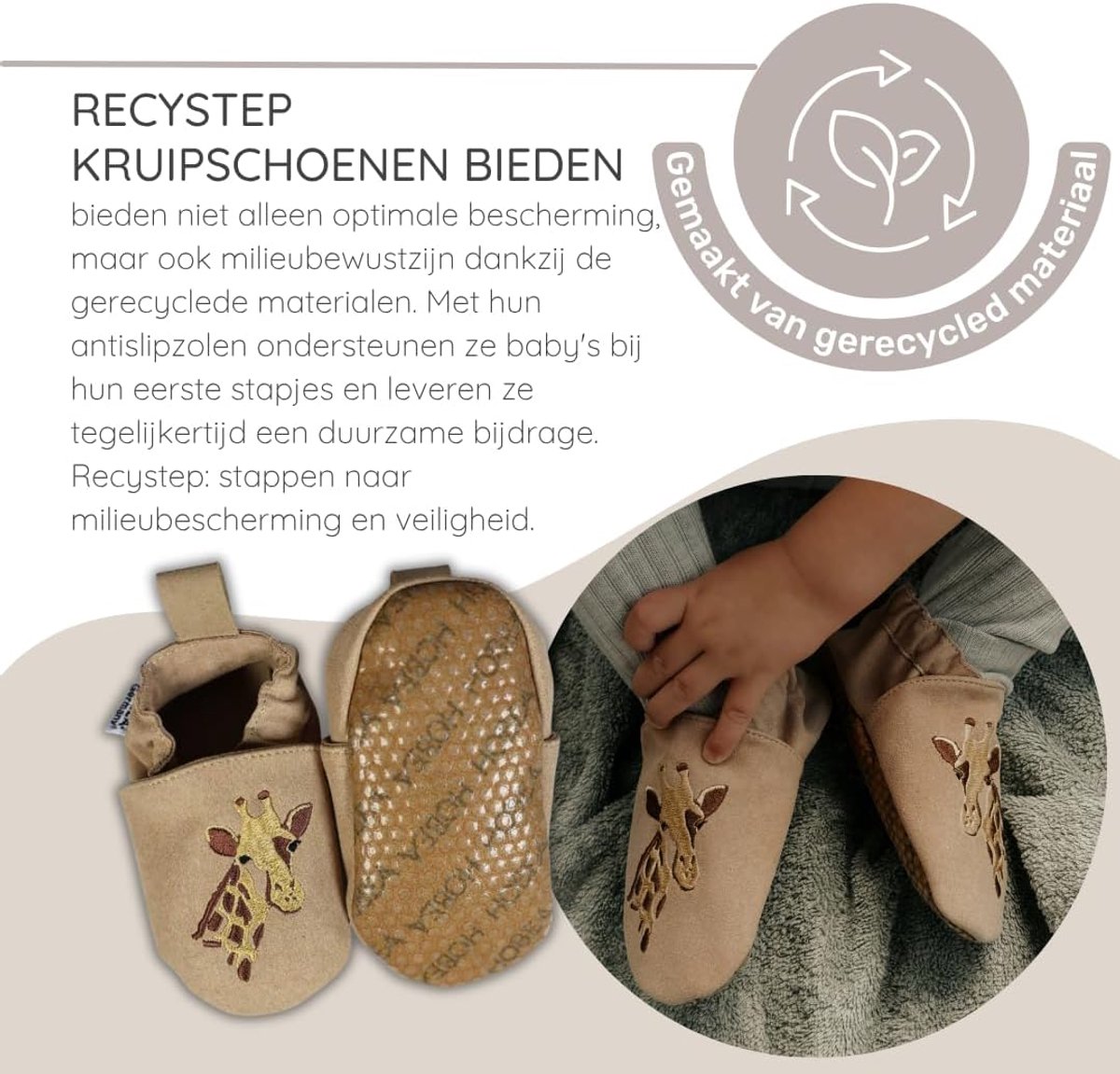 Veganistische kinderschoenen RecyStep van gerecycled materiaal
