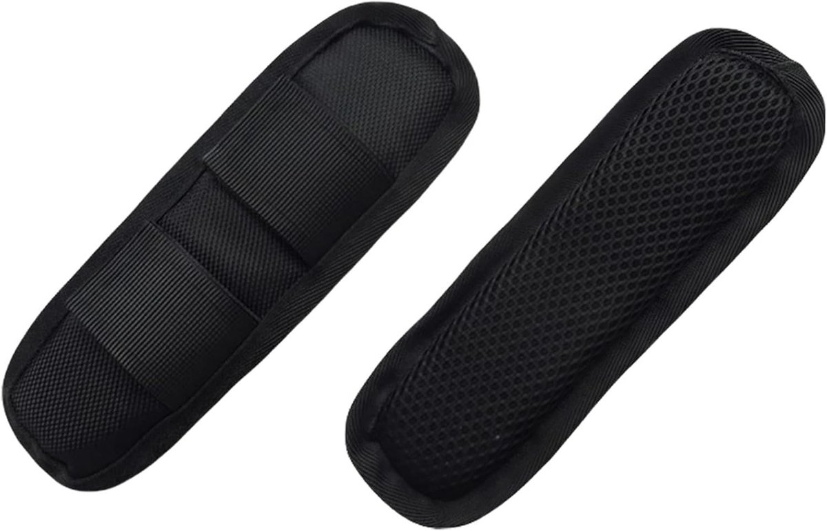 2 stuks zwarte schouderbandkussens Ademend Afneembaar Rugzakkussen Vest Schouderbandkussens voor 2-inch tasband