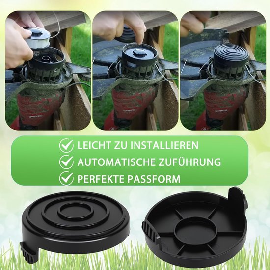 Spoelafdekking reserveafdekking voor Einhell grastrimmer - Compatibel met Einhell CG-ET 4530, RTV 400, RTV 550, GLR 450-458, Gardenline, KingCraft, TopCraft spoeldeksel — afbeelding 3