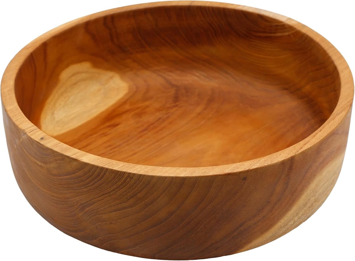 Moro Fruitschaal tafeldecoratie – broodmand, houten schaal | decoratieve schaal & serveerschaal – teakhouten schaal 30 cm