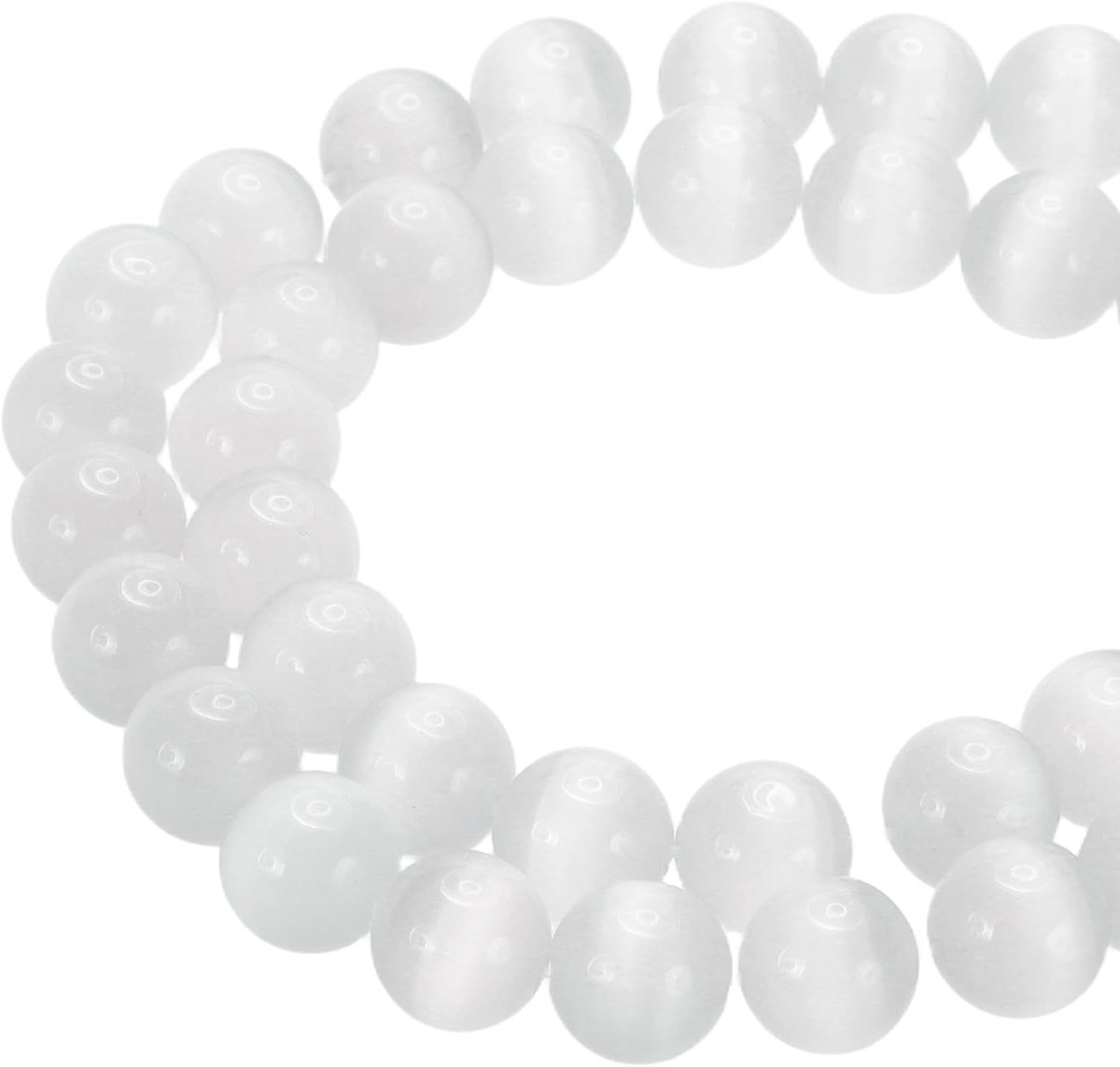 10 mm natuurlijke heldere kwarts losse kralen, 2 strengen kristal ronde stenen streng kralen edelsteen losse kraal spacer kralen voor sieraden maken doe-het-zelf ketting armband, wit