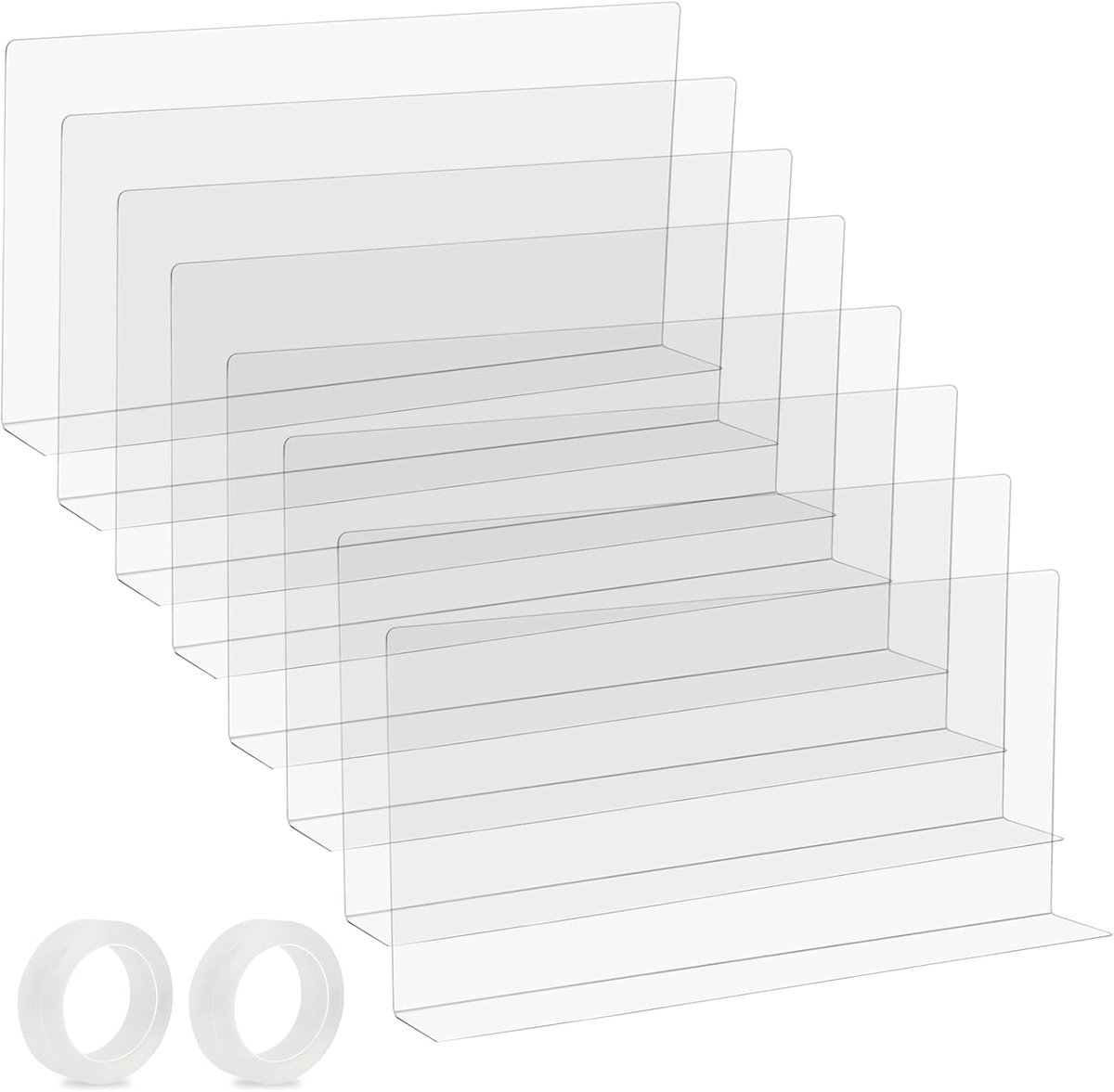 8 stuks speelgoedblokkering, bank, 39 x 24 x 4 cm, speelgoedblokker voor meubels met 6 m plakband, transparant, speelgoed, blokkeringsbank, voor meubels, bed, commode, blokkeerplank