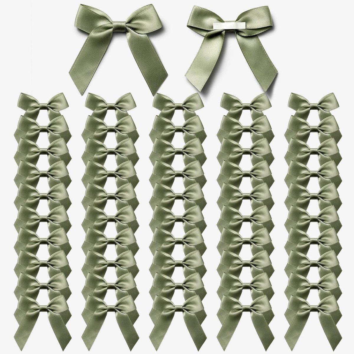 Strikjes Decoratie Zelfklevende Kerst Strikken Donkersaliegroen | 50 Stuks 6,5 x 6,5 cm Mini Cadeau Kerststrikken voor Bruiloft Valentijnsdag Decoratie Verjaardag Kerstboom Decoration