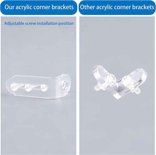 10Pcs L-Vorm Beugels Transparant Clear Acryl Hoek Beugel 90 Graden Ondersteuning Plank Hoek Brace Haakse Beugel — afbeelding 3