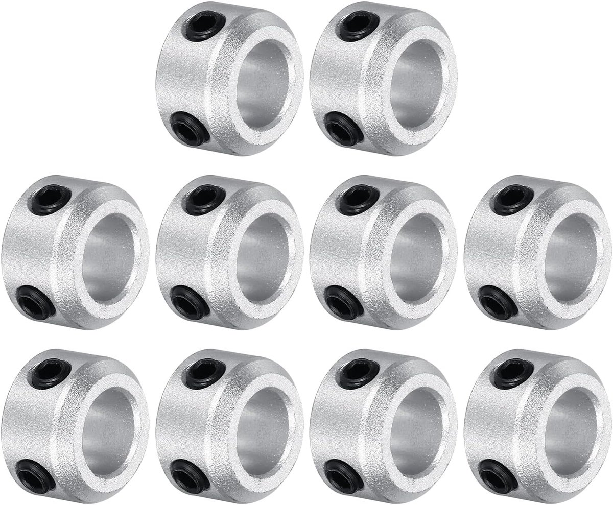 Golfring 0,31 inch boring aluminium set schroefstijl klemringen zilver 10 stuks