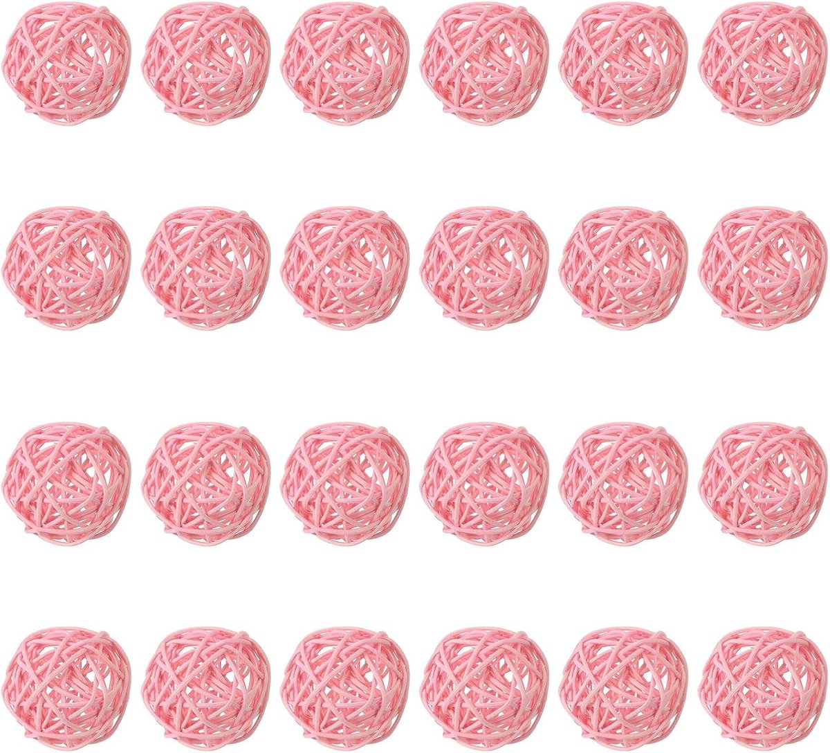 Ballen 6 cm rotan decoratieve ballen vazenvulling voor bruiloftsfeest middenstukken wooncultuur, roze
