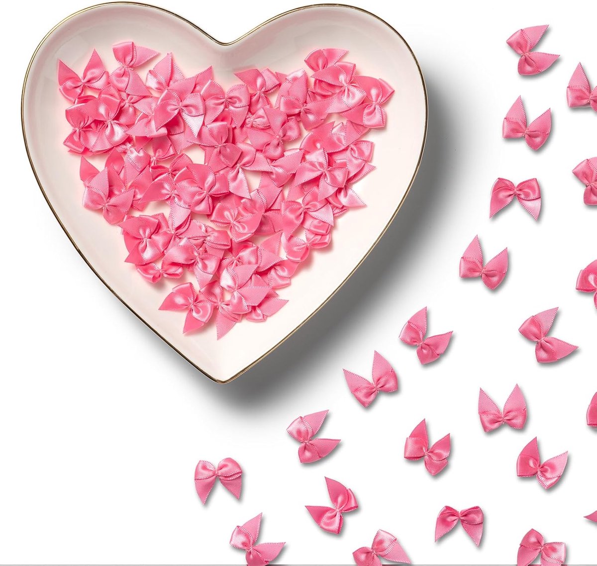 100 Stuks Strikjes Decoratie Mini Kerst Strikken Roze Roze | 2,5 cm x 2,5 cm Kleine Geschenkstrikken Kerststrikken Decoration Cadeau Kerstmis Bruiloft Verjaardag Valentijnsdag