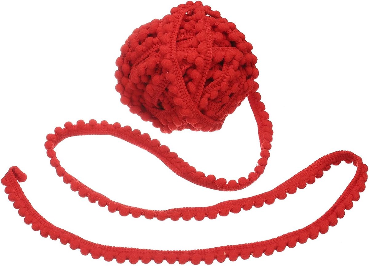 Pompboord, 0,4 inch breed, knropropom, franjeboord, stoffen band voor doe-het-zelf knutselen, gordijnen, jurken, kussens, woonaccessoires, 5 mm
