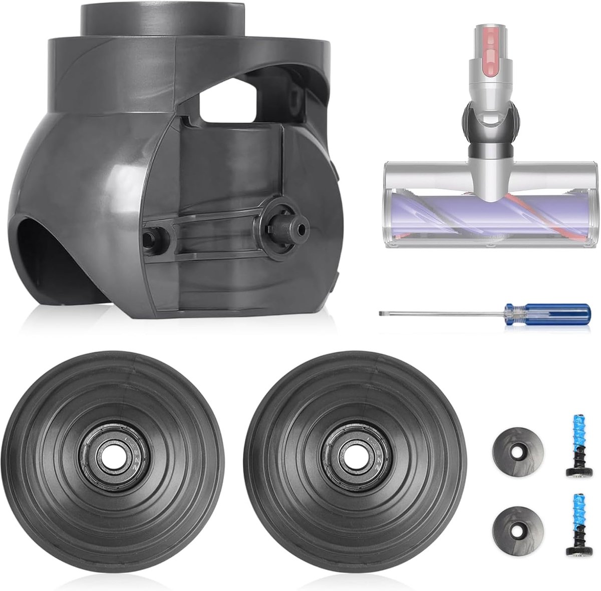 balwiel + stofzuigerkopaansluiting voor Dyson V11 V15 | Compatibel met Dyson V11 V15 reserveonderdelen balwiel reinigingskop accessoires, 100 W High Torque stofzuigerkop accessoires