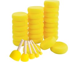 schuimsponsborstel, RoadLoo 29 stuks kunstenaarssponzen ronde sponzen borstel set multifunctionele kleurrijke duurzame kunstenaar sponzen aquarel sponzen schildergereedschap voor kunstambachten