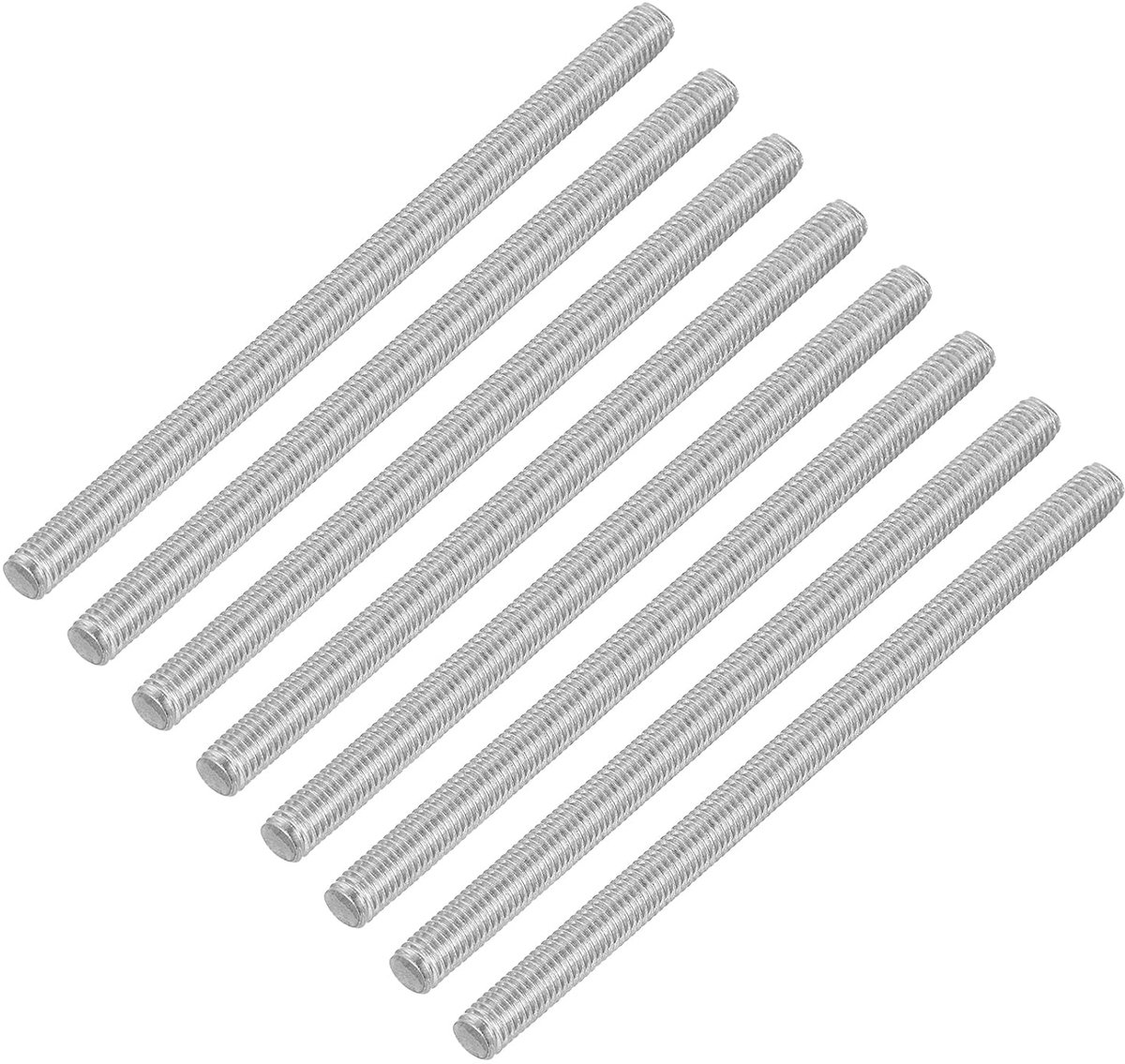 Set van 8 draadstangen, M5 x 90 mm, roestvrij staal, 304 klinknagels, stang rechtse schroefdraad, M5-0.8, voor montage van meubels en machines