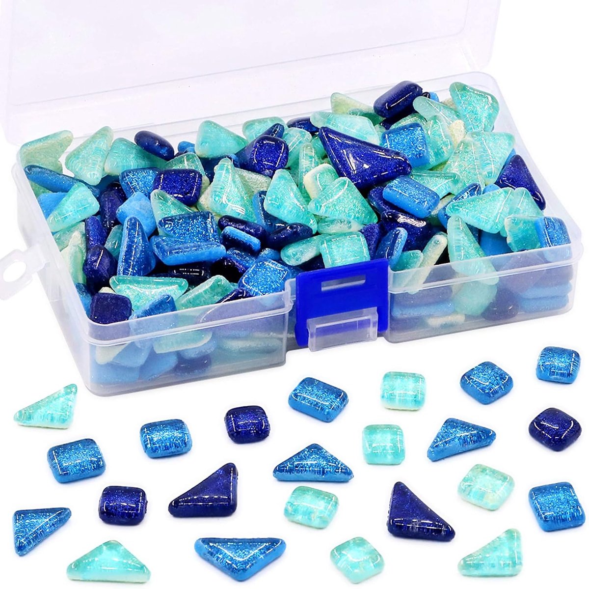 Mozaïektegels, gekleurd glas voor knutselen, gemengde kleuren en patronen (mozaïektegels E)