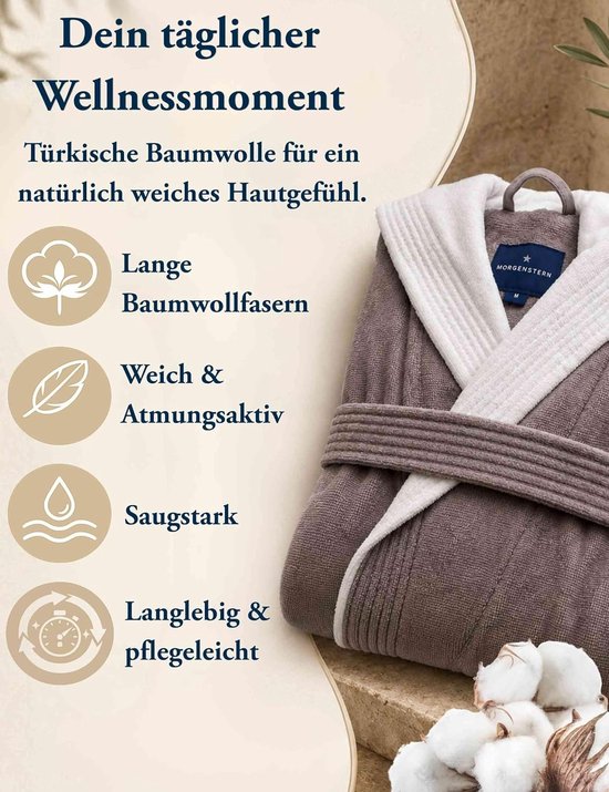 Badjas Dames I Katoen I Velours Badstof I Capuchon I Lang — afbeelding 2