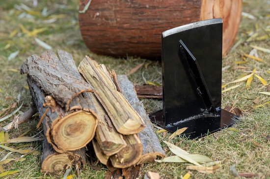 Splitter - Hoge Sterkte Structureel Staal Brandhout Splitter, Hout Splitter Wigge, voor Kleine Houtkachel en Open Haard Handmatige Log Splitter, Zwart. — afbeelding 4