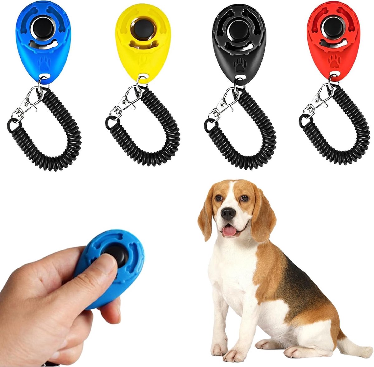 Professionele hondenclicker, professionele clicker clicker honden clicker training set met Sprialband clickertraining voor honden katten paarden