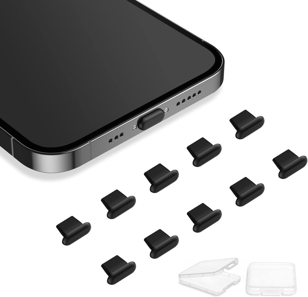 10 stuks siliconen afdekkingen stofstekker | Compatibel met iPhone 14 Pro Max 13 stofbeschermers, stofplug compatibel met Mini iPad en Airpods