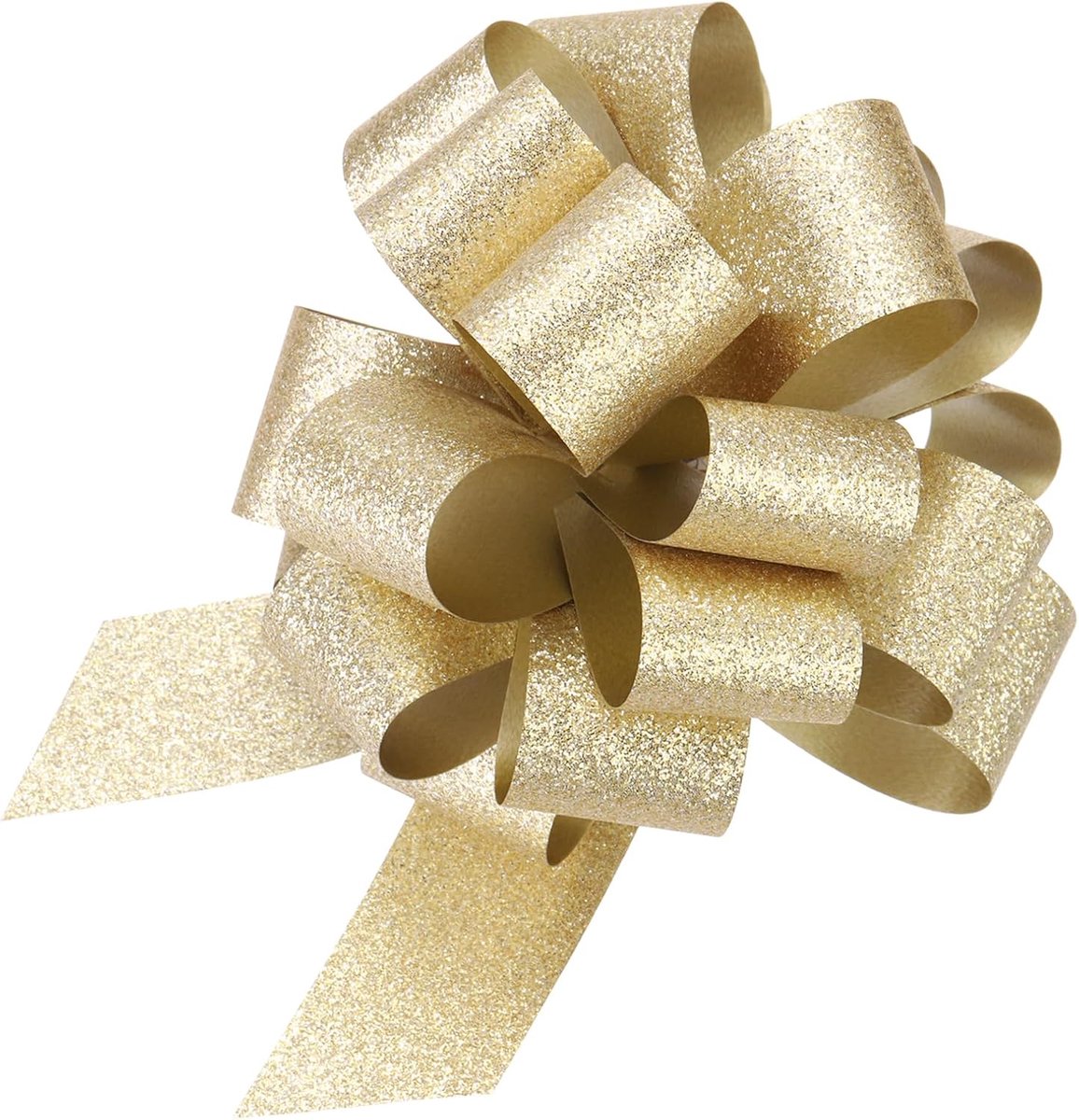5 stuks 20 cm Geschenklinten Satijnlint Zijdeband Grote Treksluier Glitter Cadeauverpakking Grote Treksluierband Goud voor Huwelijksmanden Geschenken Kerstfeest