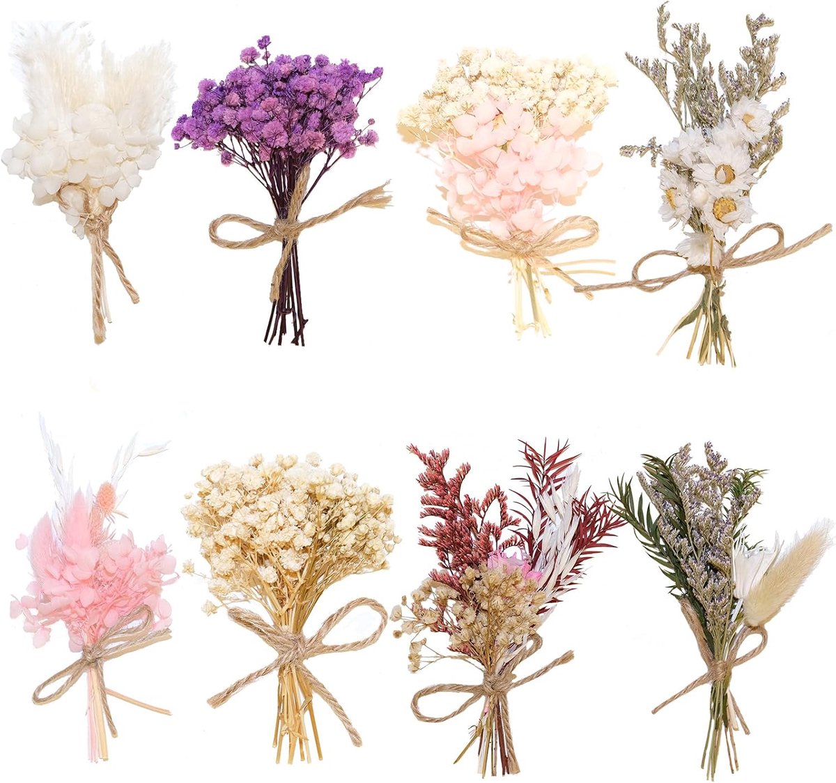 Gedroogde Bloemen Boeketten voor Verjaardagsfeesten en Bruiloften, Decoratieve Mini-Boeketten