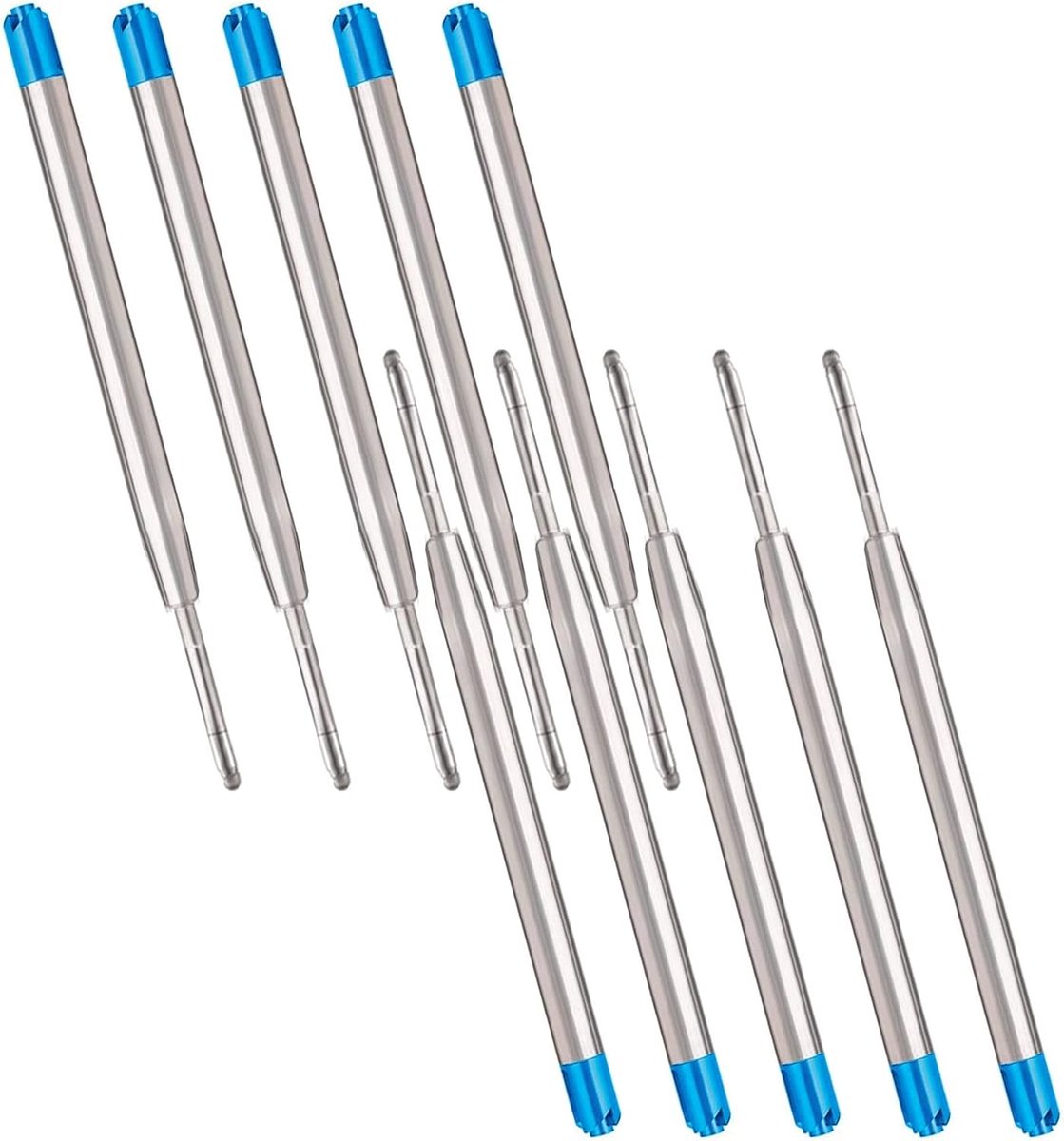 10 x Kugelschreiberminen, Großraumminen Metall Kugelschreiber Ersatzminen für G2-Format, Kompatible Parker Kugelschreiber Minen, Schreibfarbe Blau
