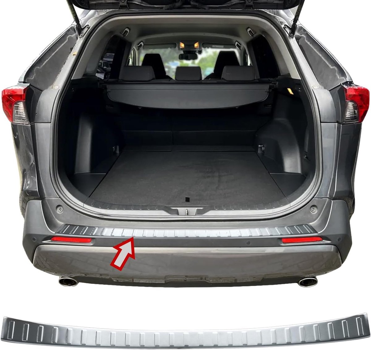 Bumperbescherming roestvrij staal mat geborsteld met textuur - compatibel met Suzuki Across - BJ vanaf 2020 - styling en bescherming voor de bumper