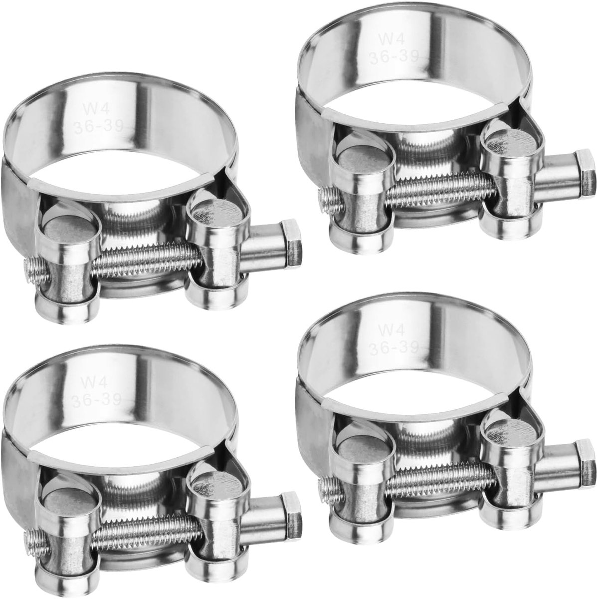 Slangklem voor scharnierstang Roestvrij staal 36-39 mm Scharnierbout Klem Slangklemmen Klemmen voor uitlaatpijpen Motorfiets Scharnierboutslangklem Roestvrij staal 304 (36-39mm)