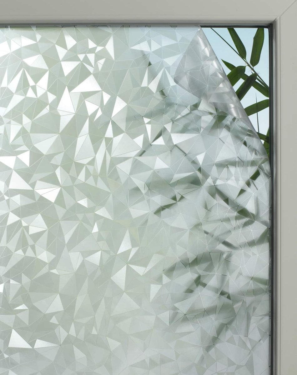 Statische raamfolie Graphic 50, lichtdoorlatend, op maat te snijden, 100% PVC, 45 x 150 cm, prisma-look, semi-transparant