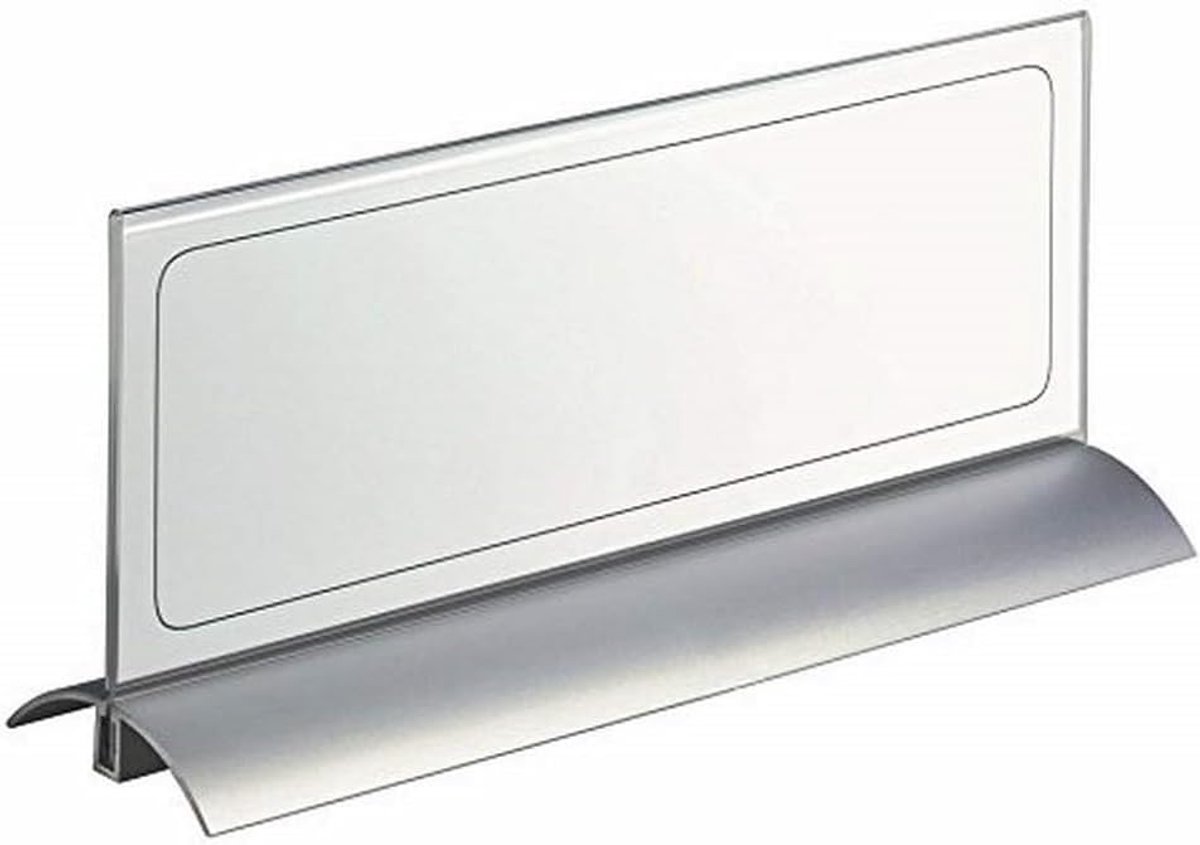 820319 Tafelnaambord Desk Presenter de Luxe, 105 x 297 mm, acryl met aluminium